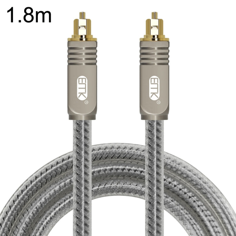 EMK YL/B Audio Digital Optical Fiber Cable Square To Square Audio Connection Cable, Length: 1.8m(Transparent Gray) - Audio Optical Cables by EMK | Online Shopping South Africa | PMC Jewellery | Buy Now Pay Later Mobicred