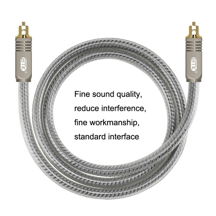 EMK YL/B Audio Digital Optical Fiber Cable Square To Square Audio Connection Cable, Length: 30m(Transparent Gray) - Audio Optical Cables by EMK | Online Shopping South Africa | PMC Jewellery | Buy Now Pay Later Mobicred