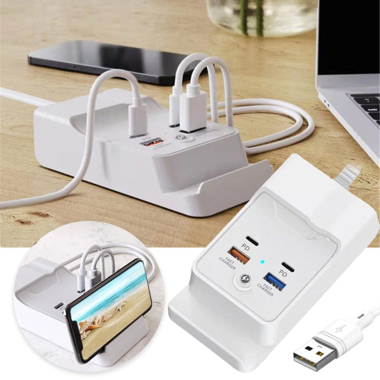 PD 20W Dual USB-C / Type-C + Dual USB 4-Port Fast Charging Hub For Smartphone Tablet USB Plug - Multifunction Charger by PMC Jewellery | Online Shopping South Africa | PMC Jewellery | Buy Now Pay Later Mobicred