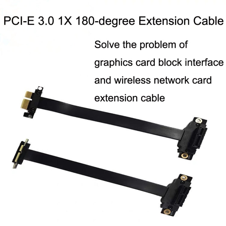 PCI-E 3.0 1X 180-degree Graphics Card Wireless Network Card Adapter Block Extension Cable, Length: 50cm - PCIE Cable by PMC Jewellery | Online Shopping South Africa | PMC Jewellery