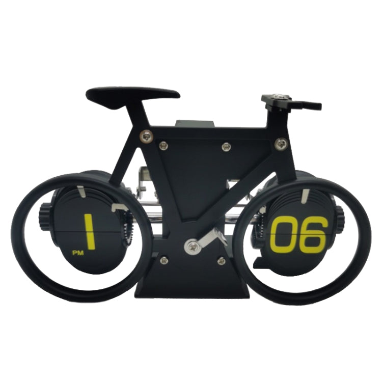HY-F087 Retro Bicycle Shape Automatic Flip Home Decorative Turning Clock(Black) - Novelty Clock by PMC Jewellery | Online Shopping South Africa | PMC Jewellery