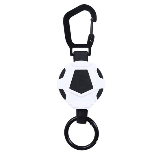 Telescopic High Resilience Steel Wire Rope Metal Anti-theft Buckle(Quick Release Ring White Black) - Hooks by PMC Jewellery | Online Shopping South Africa | PMC Jewellery | Buy Now Pay Later Mobicred