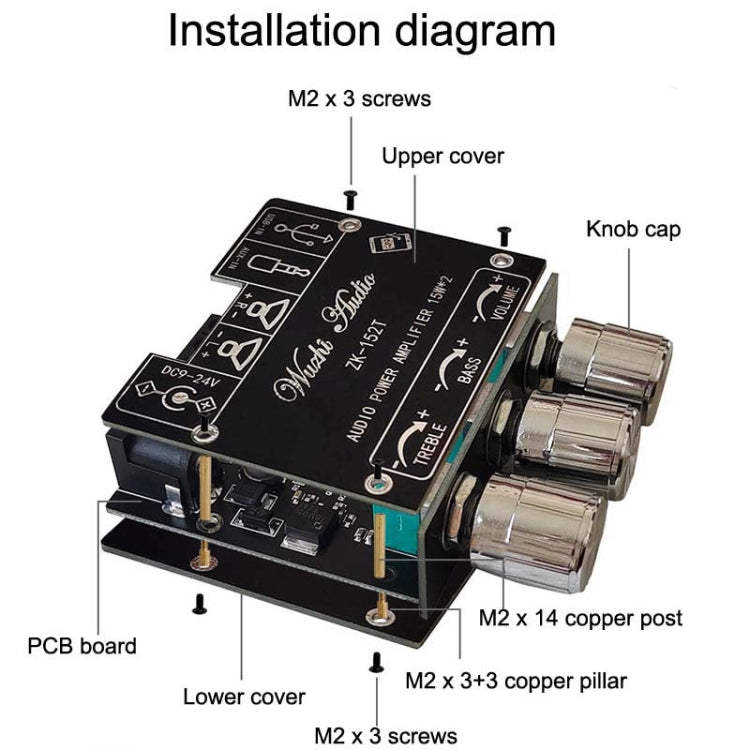 ZK-302T Mini Bluetooth 5.1 Receiving Audio Module With Power Amplifier Digital D Stereo Dual Channel - free shipping - PMC Jewellery - Order now!