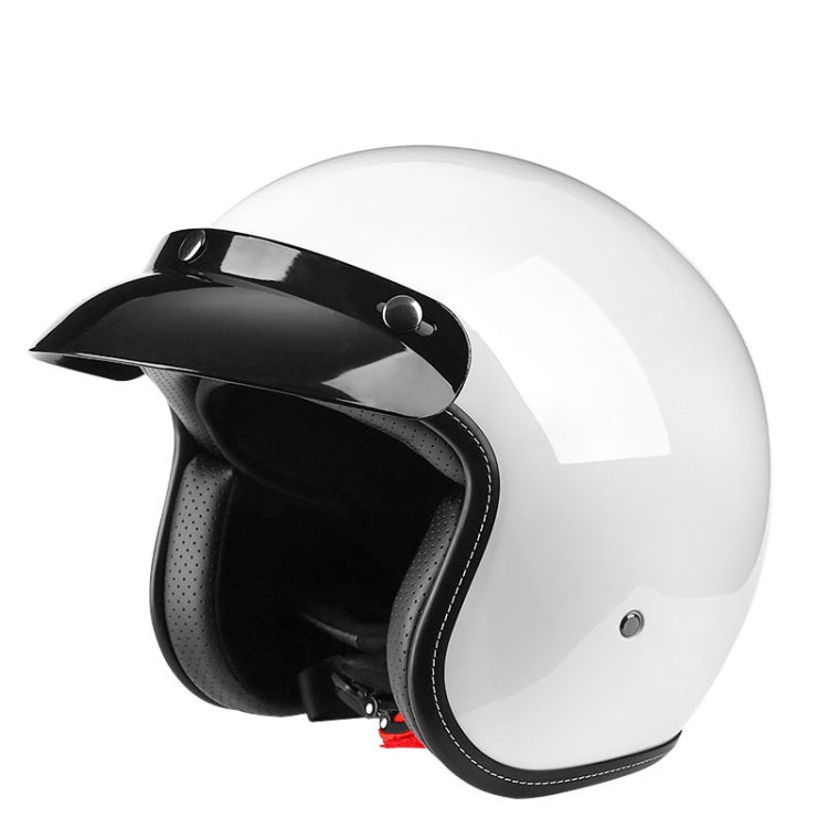 BYB 701 All Seasons Retro Motorcycle Helmet, Size: L(Bright White) - Helmets by BYB | Online Shopping South Africa | PMC TechLife | Buy Now Pay Later Mobicred