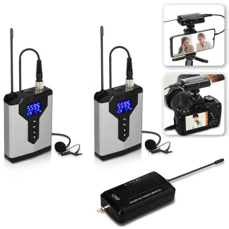 Q6 1 Drag 2 Wireless Lavalier With Stand USB Computer Recording Microphone Live Phone SLR Lavalier Microphone - Microphone by PMC TechLife | Online Shopping South Africa | PMC TechLife | Buy Now Pay Later Mobicred