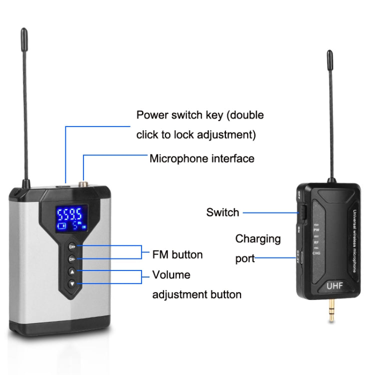 Q6 1 Drag 2 Wireless Lavalier With Stand USB Computer Recording Microphone Live Phone SLR Lavalier Microphone - Microphone by PMC TechLife | Online Shopping South Africa | PMC TechLife | Buy Now Pay Later Mobicred