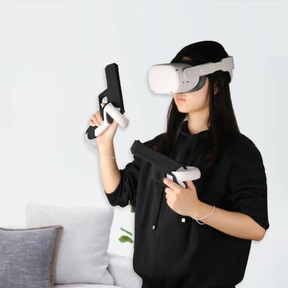 For Meta  Quest 2 VR Controller 1pair Sturdy Shooting Handle Holder(Black) - VR Accessories by PMC Jewellery | Online Shopping South Africa | PMC Jewellery