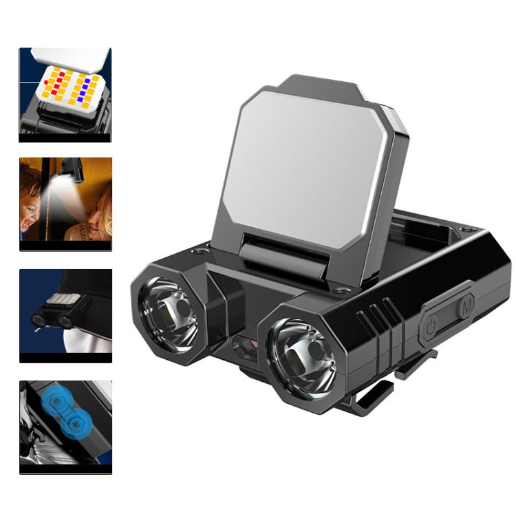 HW-888  XPE+2835 LED Multi-light Source Induction Headlamp Clip on Hat Light(Black) - Headlamp by PMc TechLife | Online Shopping South Africa | PMc TechLife | Buy Now Pay Later Mobicred