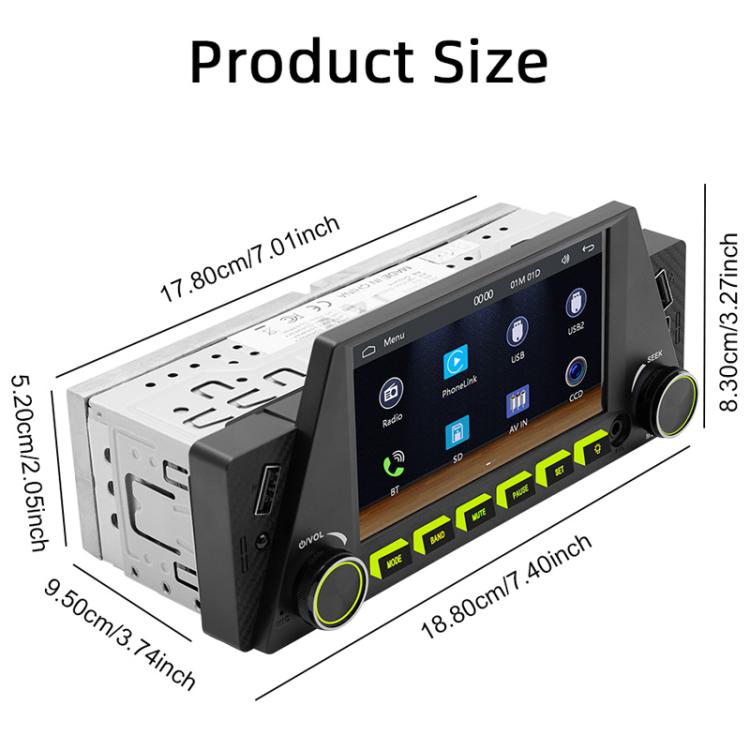 4.7 inch AUTO/CarPlay Navigation Bluetooth FM Radio Car MP5(161C) - Car MP3 & MP4 & MP5 by PMc TechLife | Online Shopping South Africa | PMc TechLife | Buy Now Pay Later Mobicred