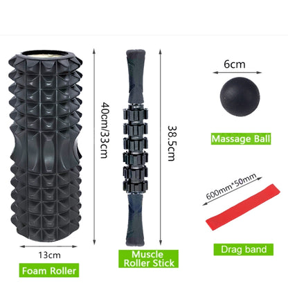 6pcs/set Crescent Hollow Foam Roller Yoga Column Set Fitness Muscle Relaxation Massager Set(45cm Purple) - Yoga Blocks by PMC Jewellery | Online Shopping South Africa | PMC Jewellery