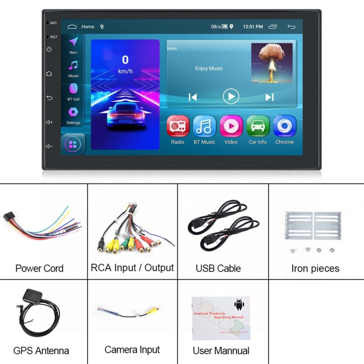 A3194 7 Inch Android 11 Central Control Carplay 2+32G Car Large Screen Navigation Reversing Video Player, Style: Standard - Car MP3 & MP4 & MP5 by PMC Jewellery | Online Shopping South Africa | PMC Jewellery | Buy Now Pay Later Mobicred