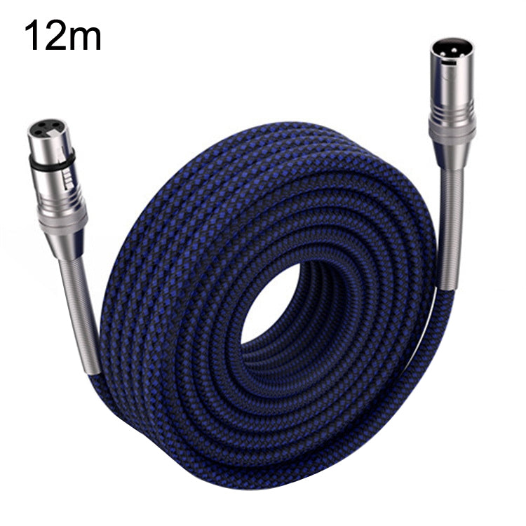 LHD010 Caron Male To Female XLR Dual Card Microphone Cable Audio Cable 12m(Blue) - Microphone Audio Cable & Connector by PMC Jewellery | Online Shopping South Africa | PMC Jewellery | Buy Now Pay Later Mobicred