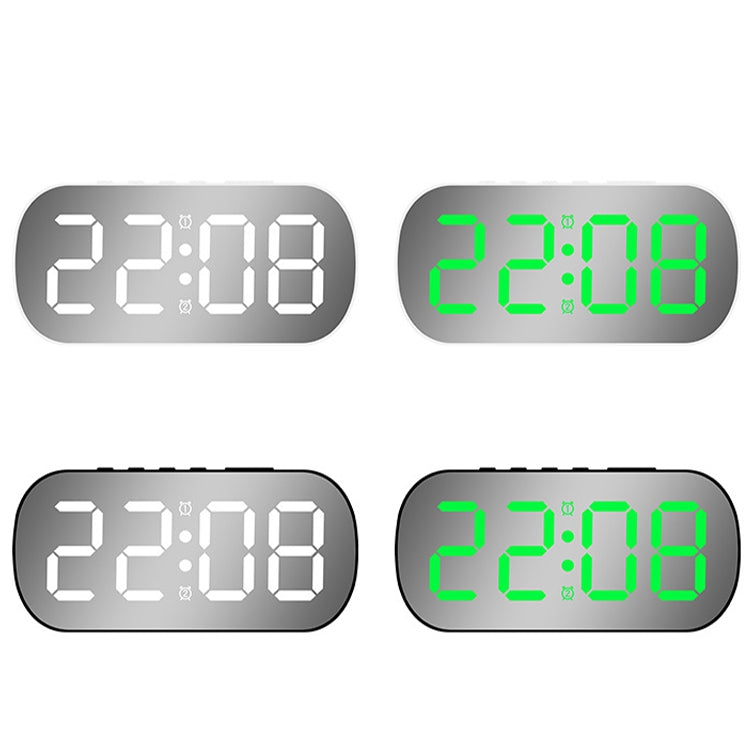 6637 LED Digital Display Temperature Electronic Clock Desktop Mirror Alarm Clock(White White Light) - Alarm Clocks by PMc TechLife | Online Shopping South Africa | PMc TechLife | Buy Now Pay Later Mobicred