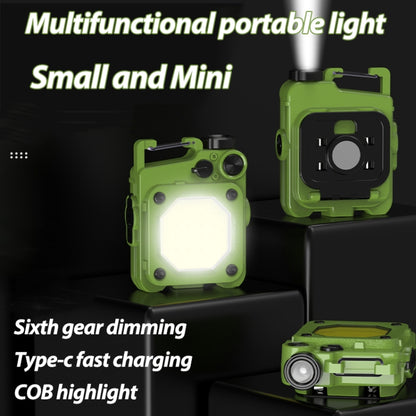 Mini Keychain COB Flashlight USB Rechargeable Magnetic Work Light For Outdoor Camping(Black) - Mini Flashlight by PMC Jewellery | Online Shopping South Africa | PMC Jewellery