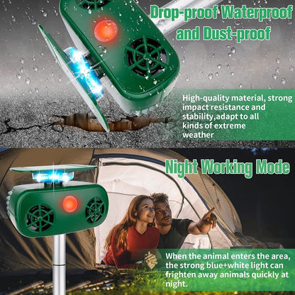 SK628 Solar Powered Animal Repeller 360 Degree Strobe Light Bird Repeller Ultrasonic Rat Repeller(Green) - Outdoor Insect Repellent by PMC Jewellery | Online Shopping South Africa | PMC Jewellery | Buy Now Pay Later Mobicred