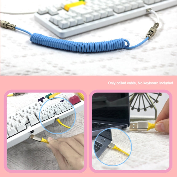 Ajazz AL60 USB To Type-C/USB-C Keyboard Extension Line Single Hole Connector, Cable Length: 2.3m(Sky Blue) - Other by Ajazz | Online Shopping South Africa | PMC Jewellery | Buy Now Pay Later Mobicred