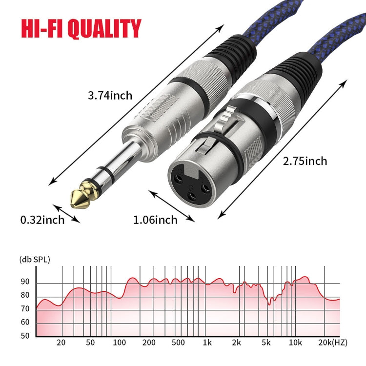 15m Blue and Black Net TRS 6.35mm Male To Caron Female Microphone XLR Balance Cable - Microphone Audio Cable & Connector by PMC Jewellery | Online Shopping South Africa | PMC Jewellery | Buy Now Pay Later Mobicred