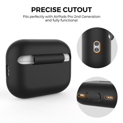 For AirPods Pro 2 AhaStyle PT187 Silicone One-Piece Protective Case With Lanyard Case(Black) - For AirPods Pro 2 by AhaStyle | Online Shopping South Africa | PMC Jewellery | Buy Now Pay Later Mobicred