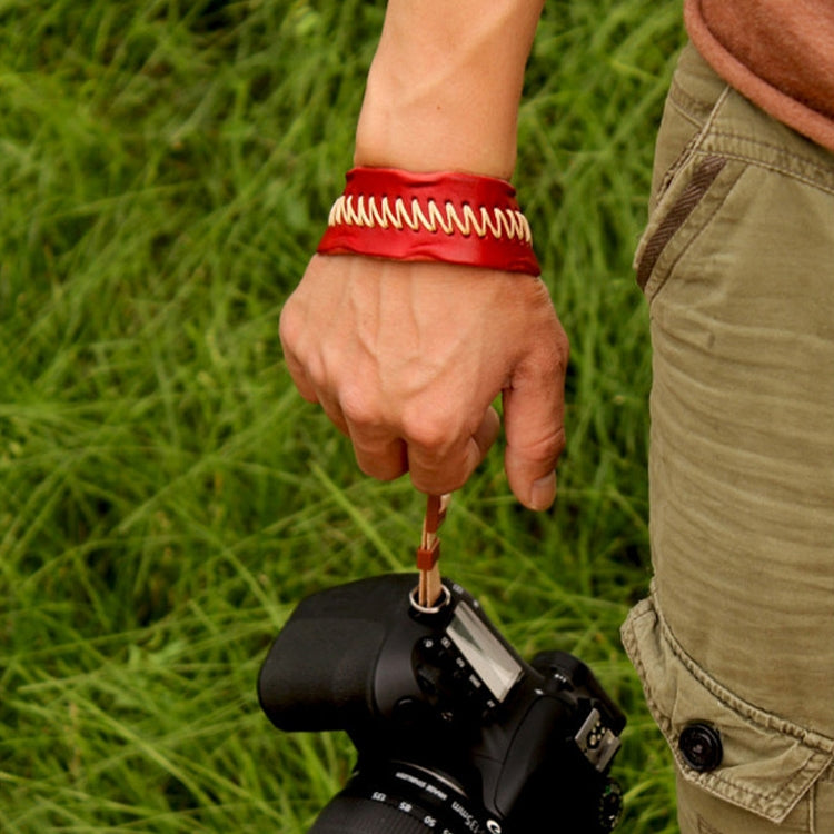Zeku Retro Leather SLR Wristband Anti-drop Camera Wrist Strap without Camera(Red) - Camera Strap by PMC TechLife | Online Shopping South Africa | PMC TechLife | Buy Now Pay Later Mobicred