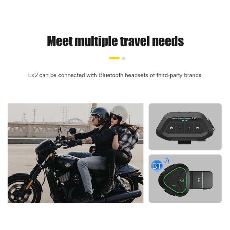 LX2 Motorcycle Helmet Bluetooth Earphone Waterproof Noise Canceling Motorcycle Headphones(White) - Motorcycle Walkie Talkie by PMC Jewellery | Online Shopping South Africa | PMC Jewellery | Buy Now Pay Later Mobicred