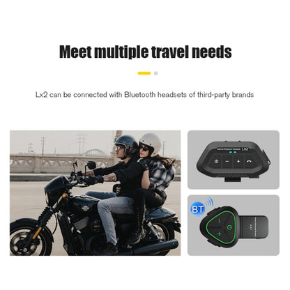 LX2 Motorcycle Helmet Bluetooth Earphone Waterproof Noise Canceling Motorcycle Headphones(White) - Motorcycle Walkie Talkie by PMC Jewellery | Online Shopping South Africa | PMC Jewellery | Buy Now Pay Later Mobicred