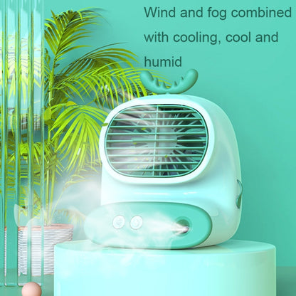 CS1319 Desktop Small Hydrating Spray Cartoon Fan Rechargeable Silent Humidifying Fan(Bunny Blue) - Electric Fans by PMC Jewellery | Online Shopping South Africa | PMC Jewellery | Buy Now Pay Later Mobicred