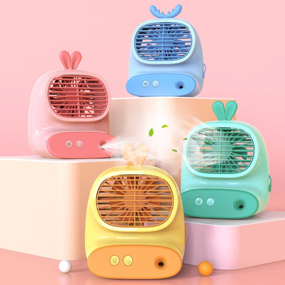 CS1319 Desktop Small Hydrating Spray Cartoon Fan Rechargeable Silent Humidifying Fan(Deer Yellow) - Electric Fans by PMC Jewellery | Online Shopping South Africa | PMC Jewellery | Buy Now Pay Later Mobicred