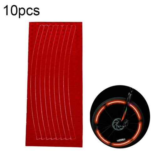 10pcs Reflective Stickers For Bicycle Rims Riding Equipment Accessories(Red) - Decorative Accessories by PMC Jewellery | Online Shopping South Africa | PMC Jewellery | Buy Now Pay Later Mobicred