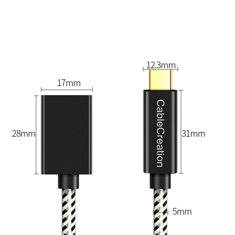 CC0316 0.3m Type-C / USB-C Male to Female Extension Cable Computer Phone Charging Cable(Black) - Cable & Adapters by PMC Jewellery | Online Shopping South Africa | PMC Jewellery | Buy Now Pay Later Mobicred