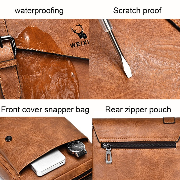 WEIXIER D266 Retro Crossbody Large Capacity Messenger Bag Shoulder Bag Tot Backpack(Dark Brown) - Single-shoulder Bags by WEIXIER | Online Shopping South Africa | PMC TechLife | Buy Now Pay Later Mobicred