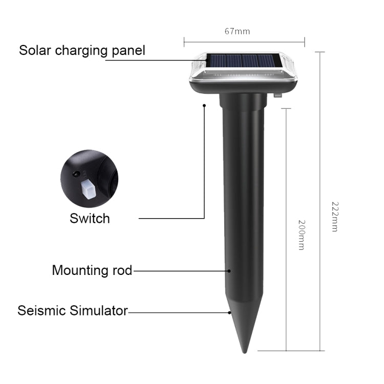 SJZ038 Outdoor Waterproof Solar Ultrasonic Rat Repeller Ultrasonic Animal Repeller, Color: Green - Outdoor Insect Repellent by PMC Jewellery | Online Shopping South Africa | PMC Jewellery