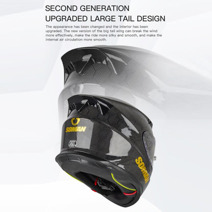 SOMAN Motorcycle Carbon Fiber Double Lens Thermal Safety Helmet, Size: S(Snake Carbon Fiber REVO) - Helmets by SOMAN | Online Shopping South Africa | PMC Jewellery | Buy Now Pay Later Mobicred