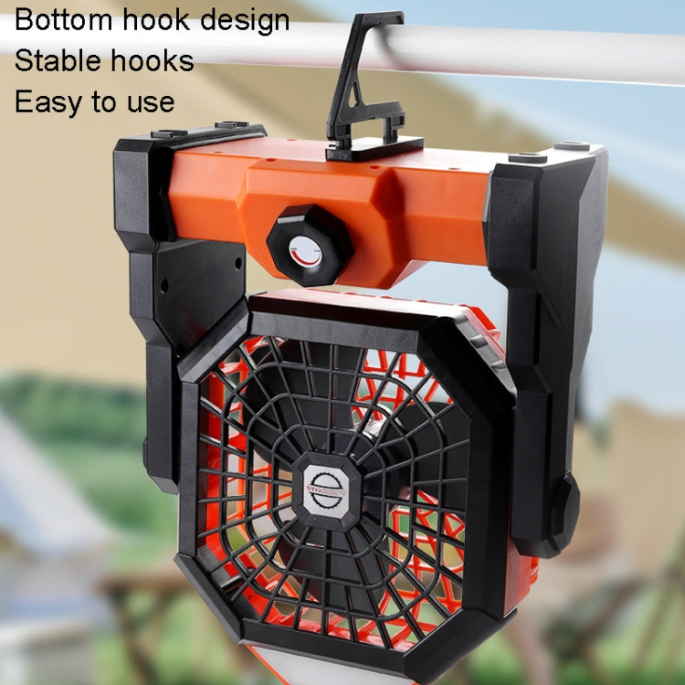 Outdoor Infinitely Variable Speed Portable Large Wind Charging Camping Lighting Fan(Black Orange) - Electric Fans by PMC Jewellery | Online Shopping South Africa | PMC Jewellery | Buy Now Pay Later Mobicred