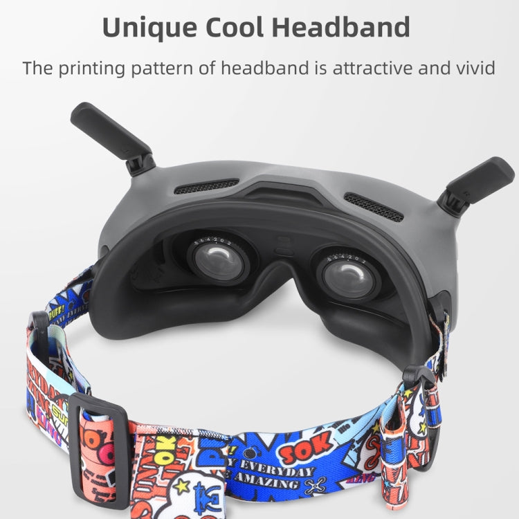 Sunnylife TD487 For DJI Avata / FPV Goggles V2 Color Headband Fixed Elastic Strap(Graffiti) - Other Accessories by Sunnylife | Online Shopping South Africa | PMC TechLife | Buy Now Pay Later Mobicred