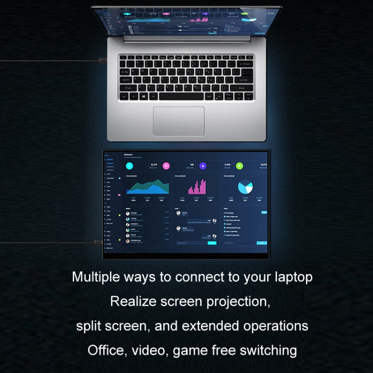 13.3 inch Touch Version 4K Portable External Extended Screen Display For Switch/PS5/Mobile Phone/Computer(UK Plug) - LCD Monitors by PMc TechLife | Online Shopping South Africa | PMc TechLife | Buy Now Pay Later Mobicred