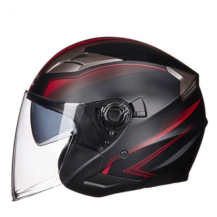 GXT 708 Electric Vehicle Dual Lens Helmet Four Seasons Safety Helmet, Size: M(Matt Black Red) - Helmets by GXT | Online Shopping South Africa | PMC Jewellery | Buy Now Pay Later Mobicred