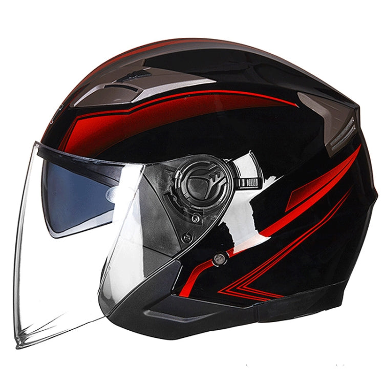 GXT 708 Electric Vehicle Dual Lens Helmet Four Seasons Safety Helmet, Size: XL(Bright Black Red) - Helmets by GXT | Online Shopping South Africa | PMC Jewellery | Buy Now Pay Later Mobicred