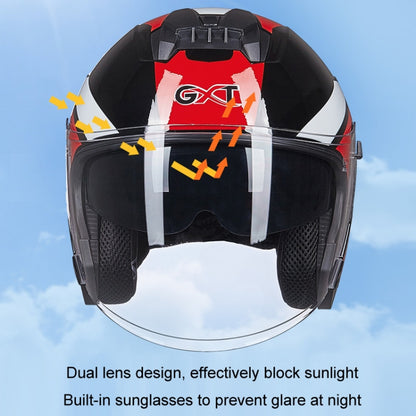 GXT Electric Vehicle Four Seasons Sun Protection & Windshield Double Lens Helmet, Size: M(Bright Black) - Helmets by GXT | Online Shopping South Africa | PMC Jewellery | Buy Now Pay Later Mobicred