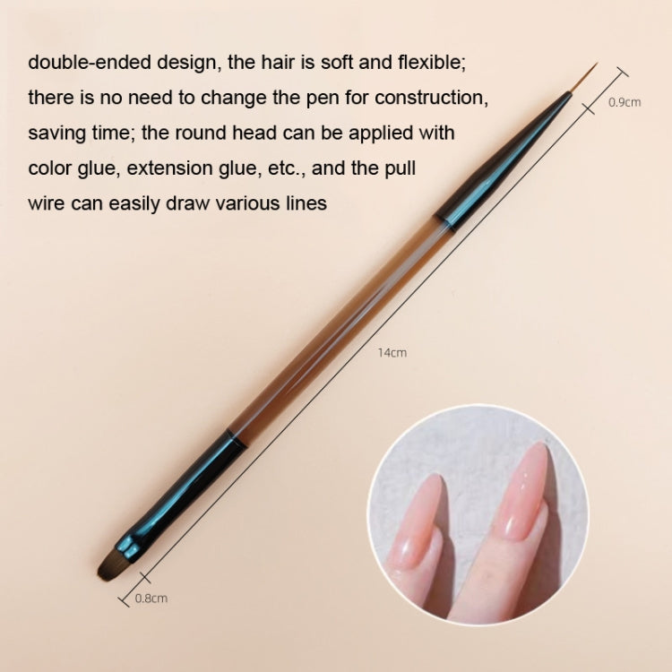 Brown Nail Art Pen Set Colorful Drawing Tools, Style: Double Head Pen - Nail Art Equipment by PMC Jewellery | Online Shopping South Africa | PMC Jewellery | Buy Now Pay Later Mobicred