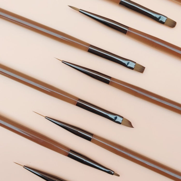 Brown Nail Art Pen Set Colorful Drawing Tools, Style: Flat Head Fen - Nail Art Equipment by PMC Jewellery | Online Shopping South Africa | PMC Jewellery | Buy Now Pay Later Mobicred