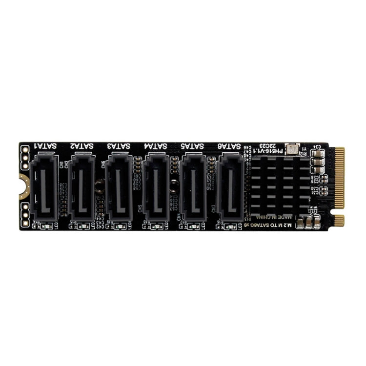 M2 M-EKY PCIE3.0 To SATA6G Transfer Expansion Card 6 Port Hard Disk Expansion Adapter Card(PH516) - Card Adapter by PMC TechLife | Online Shopping South Africa | PMC TechLife