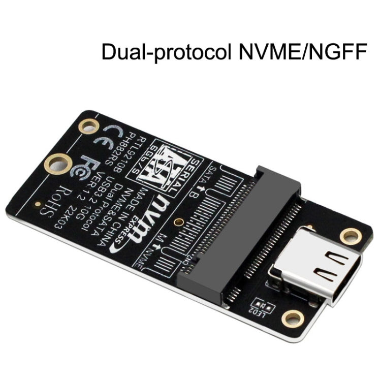 M.2 NVME Hard Disk Box Transfer Card RTL9210B Chip Type-C / USB-C USB3.1 Gen2 10Gbps(Black) - HDD Enclosure by PMC Jewellery | Online Shopping South Africa | PMC Jewellery | Buy Now Pay Later Mobicred