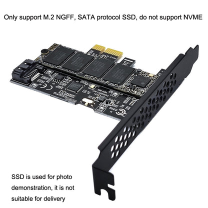 PCI-E to SATA3.0+M2 NGFF Expansion Card 6G Hard Disk Transfer Card(Black) - Add-on Cards by PMC Jewellery | Online Shopping South Africa | PMC Jewellery | Buy Now Pay Later Mobicred