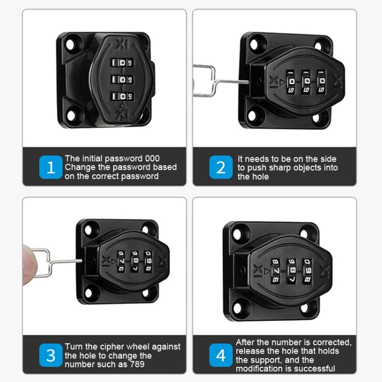 Screw Installation Cabinet Door Combination Lock Anti-Theft Drawer Lock, Style: Two Hole 3 inch Black - Door Locks & Cabinet Locks by PMC TechLife | Online Shopping South Africa | PMC TechLife