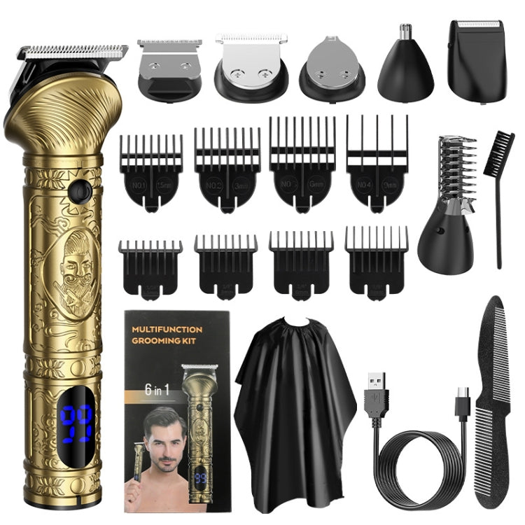 6 In 1 Men Multi-Functional Clipper Metal Body Hair Cutting(Bronze) - Hair Trimmer by PMC Jewellery | Online Shopping South Africa | PMC Jewellery | Buy Now Pay Later Mobicred