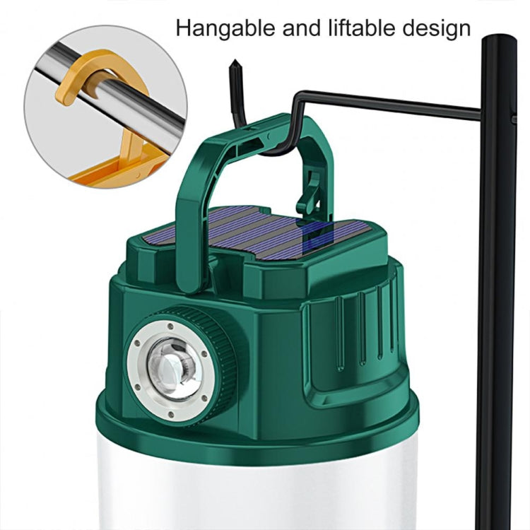 C52 Multifunctional Solar Camping Light Zoomable Waterproof Tent Light With USB Output(Green) - Camping Lighting by PMc TechLife | Online Shopping South Africa | PMc TechLife | Buy Now Pay Later Mobicred