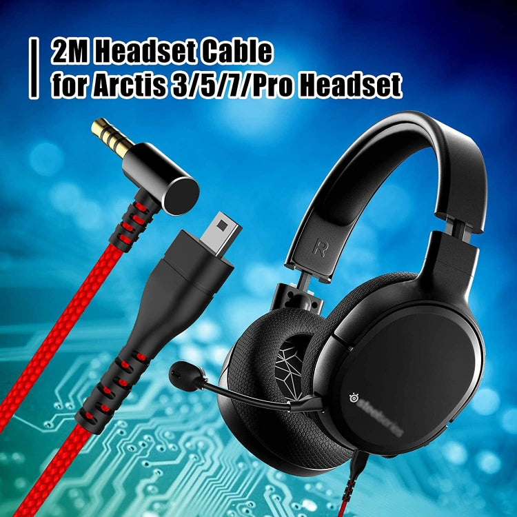 For SteelSeries Arctis 3 5 7 Pro Nylon Weaving Game Headset Cable(Red) - Headset Accessories by PMC Jewellery | Online Shopping South Africa | PMC Jewellery