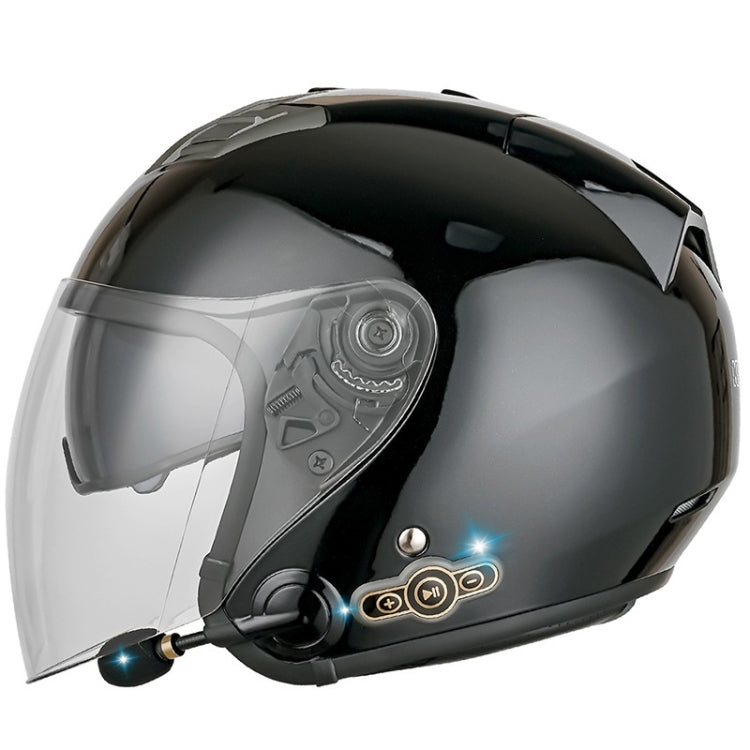 KUQIBAO Motorcycle Smart Bluetooth Sun Protection Double Lens Safety Helmet, Size: M(Bright Black) - Helmets by KUQIBAO | Online Shopping South Africa | PMC Jewellery | Buy Now Pay Later Mobicred