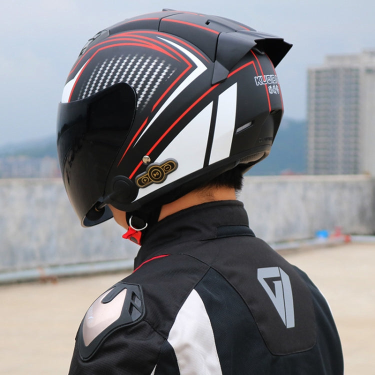 KUQIBAO Motorcycle Smart Bluetooth Sun Protection Double Lens Safety Helmet, Size: M(Matte Black+Black Tail) - Helmets by KUQIBAO | Online Shopping South Africa | PMC Jewellery | Buy Now Pay Later Mobicred