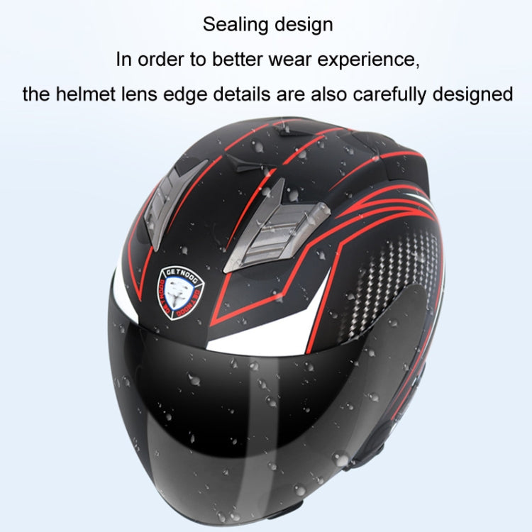 KUQIBAO Motorcycle Smart Bluetooth Sun Protection Double Lens Safety Helmet, Size: L(Matte Black Phantom Fiber+Gray Rear Spoiler) - Helmets by KUQIBAO | Online Shopping South Africa | PMC Jewellery | Buy Now Pay Later Mobicred